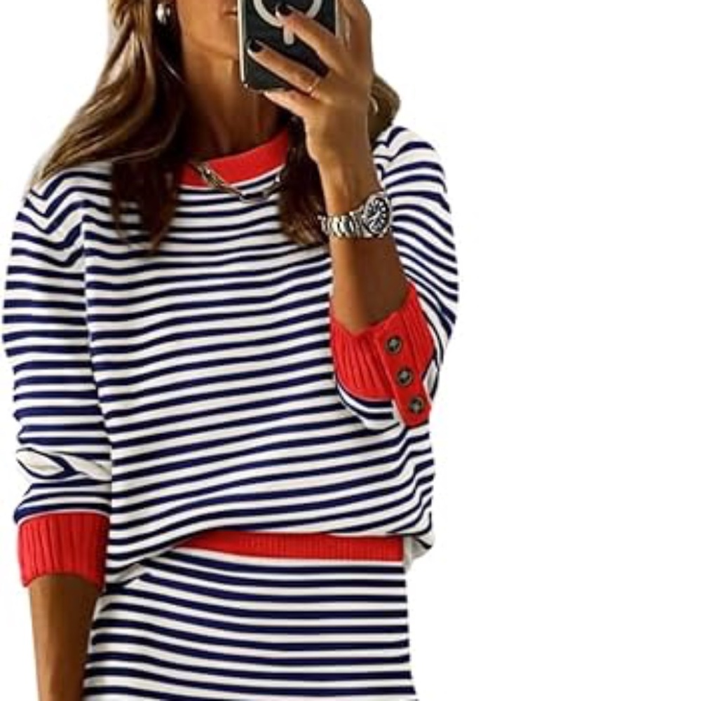PrettyGarden Striped Sweater, Size Small